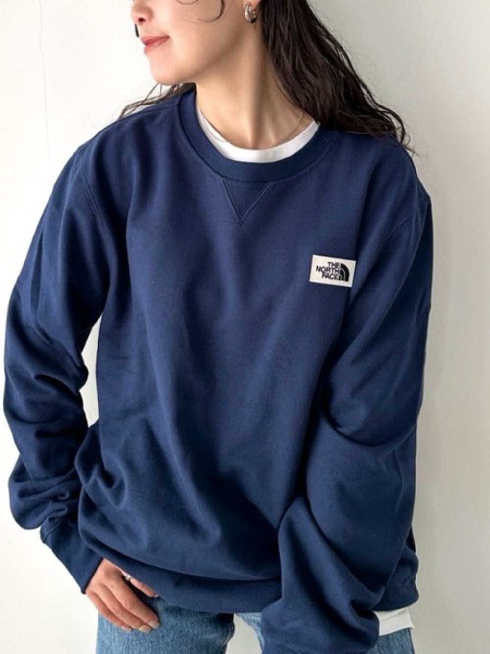 The North Face Heritage Logo Crew Neck Sweatshirt Navy